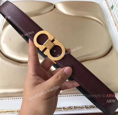 Brown Belt with Gold Buckle - High Quality Salvatore Ferragamo Belts from ARW